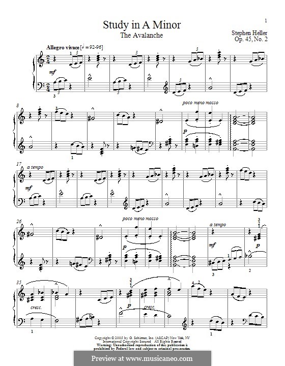 Fünfundzwanzig Etüden, Op.45: Etüde Nr.2 by Stephen Heller