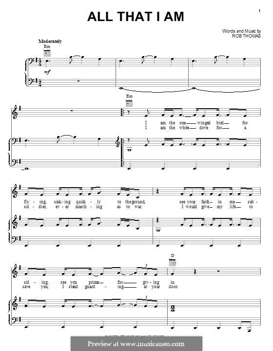 All That I am: Für Stimme und Klavier (oder Gitarre) by Rob Thomas