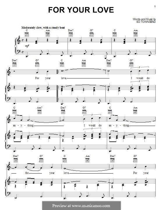 For Your Love von E. Townsend - Noten auf MusicaNeo