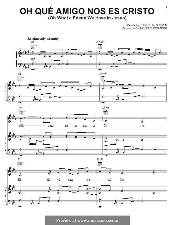 What a Friend We Have in Jesus (Printable): For voice and piano (or guitar) E Flat Major by Charles Crozat Converse