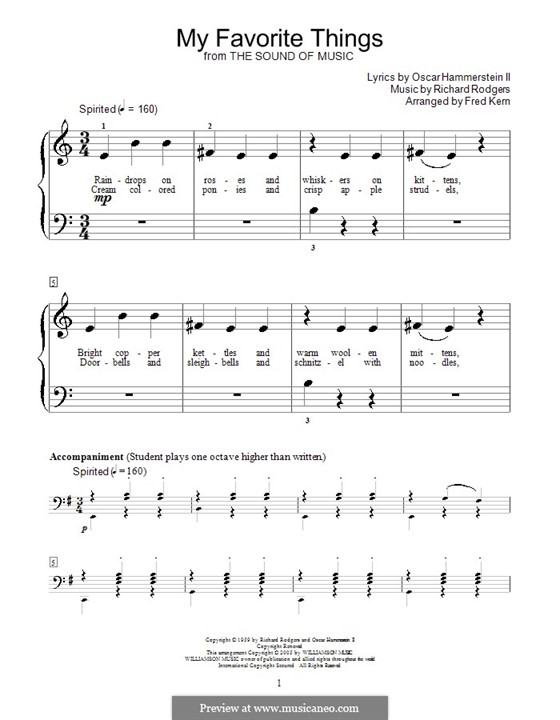 Piano version: Easy notes by Richard Rodgers