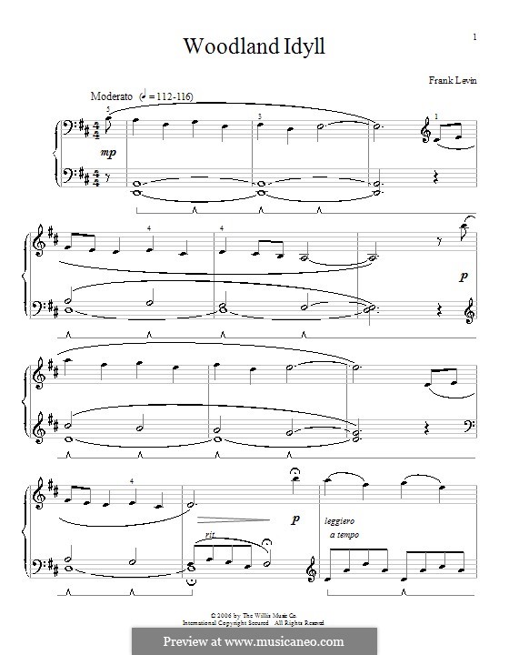 Woodland Idyll: Für Klavier by Frank Levin