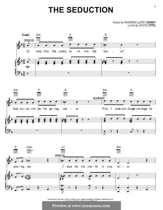 The Seduction: Für Stimme und Klavier (oder Gitarre) by Andrew Lloyd Webber