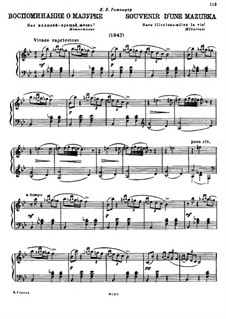 A Greeting to My Native Land: No.1 Souvenir d'une Mazurka by Michail Glinka
