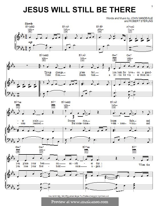 Jesus Will Still Be There (Point of Grace): Für Stimme und Klavier (oder Gitarre) by John Mandeville, Robert Sterling