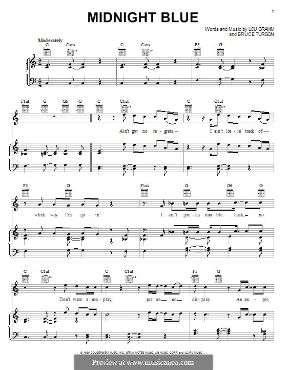 Midnight Blue: Für Stimme und Klavier (oder Gitarre) by Bruce Turgon