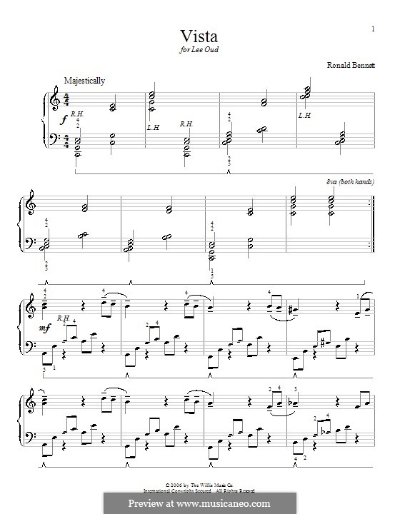 Vista: Für Klavier by Ronald Bennett