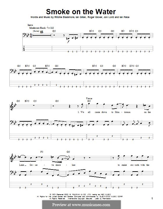 Instrumental version: Für Bassgitarre mit Tabulatur by Ian Gillan, Ian Paice, Jon Lord, Ritchie Blackmore, Roger Glover
