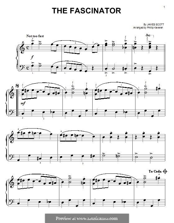 The Fascinator: Für Klavier by James Scott
