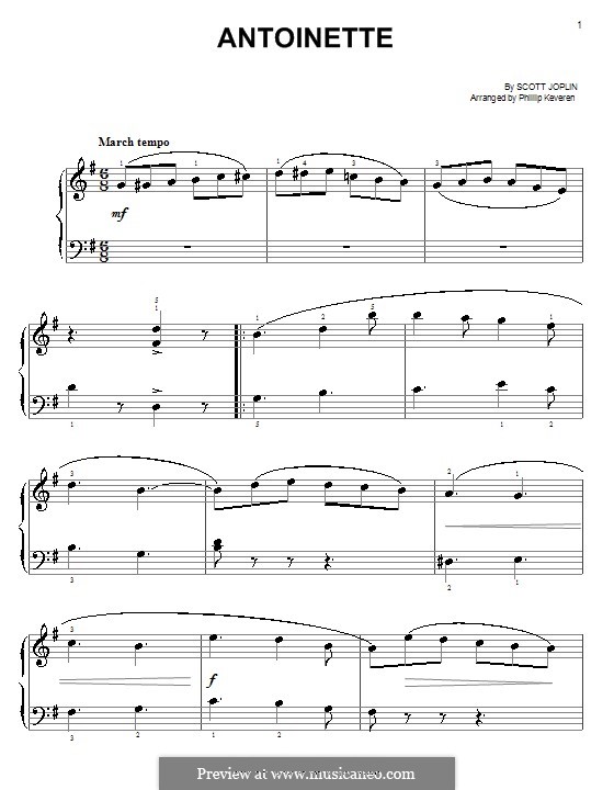 Antoinette: Für Klavier by Scott Joplin