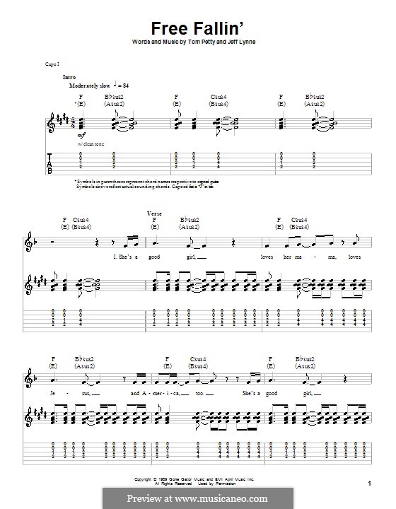 Free Fallin': Für Gitarre mit Tab by Jeff Lynne
