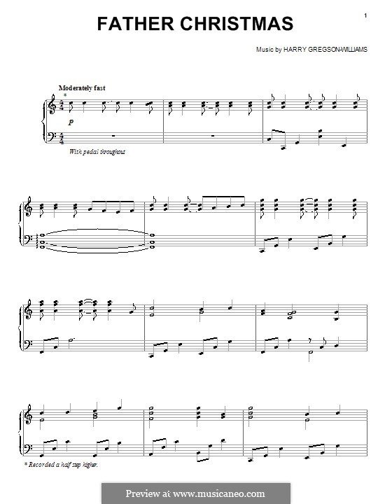 Father Christmas (from The Chronicles of Narnia): Für Stimme und Klavier (oder Gitarre) by Harry Gregson-Williams