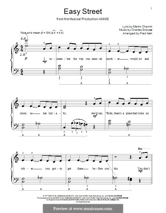 Easy Street (from Annie): Für Klavier by Charles Strouse