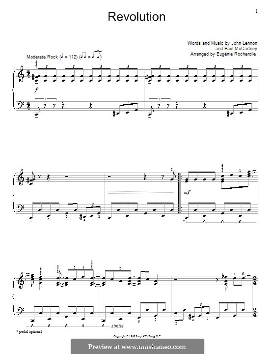 Revolution (The Beatles): Für Klavier by John Lennon, Paul McCartney
