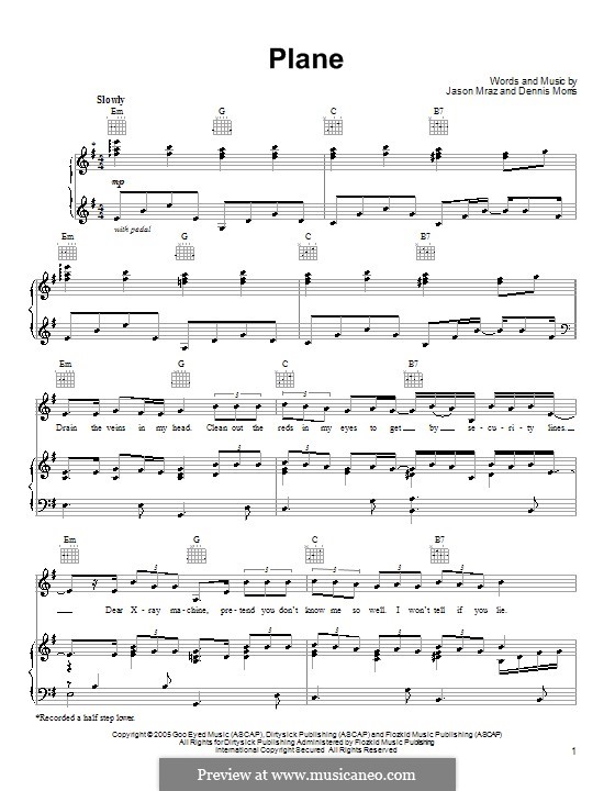 Plane: Für Stimme und Klavier (oder Gitarre) by Dennis Morris
