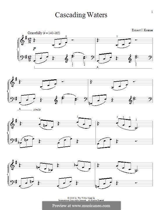 Cascading Waters: Für Klavier by Ernest J. Kramer