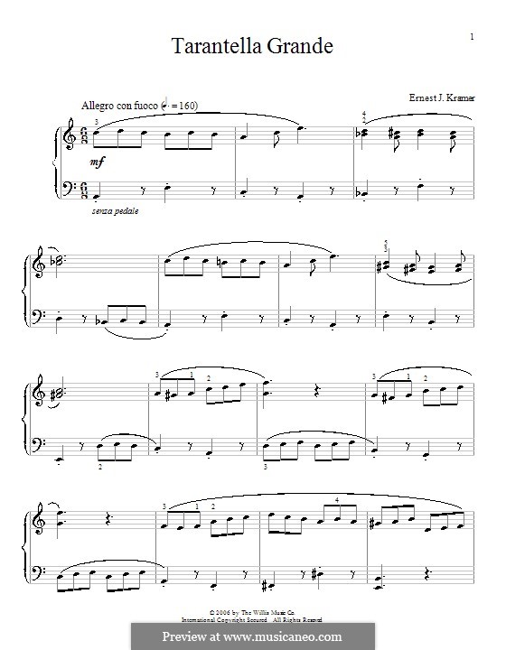 Tarantella Grande: Für Klavier by Ernest J. Kramer