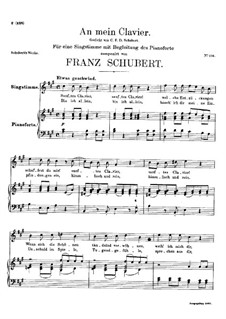 An mein Klavier, D.342: A-Dur by Franz Schubert