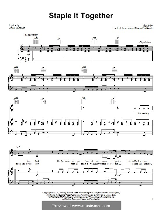 Staple It Together: Für Stimme und Klavier (oder Gitarre) by Merlo Podlewski