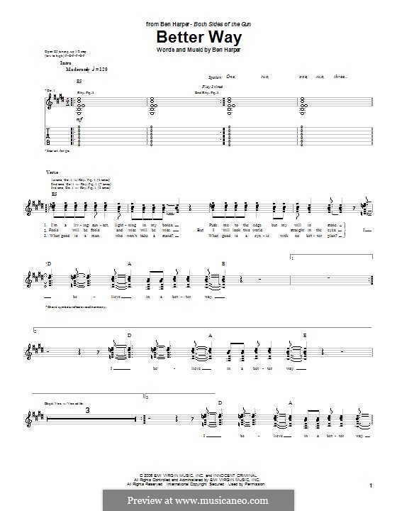 Better Way: Für Gitarre mit Tabulatur by Ben Harper