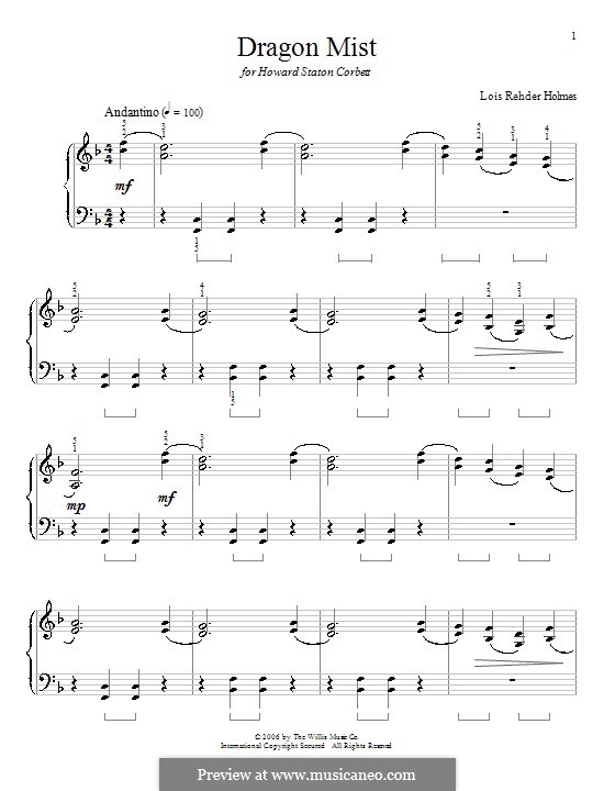 Dragon Mist: Für Klavier by Lois Rehder Holmes