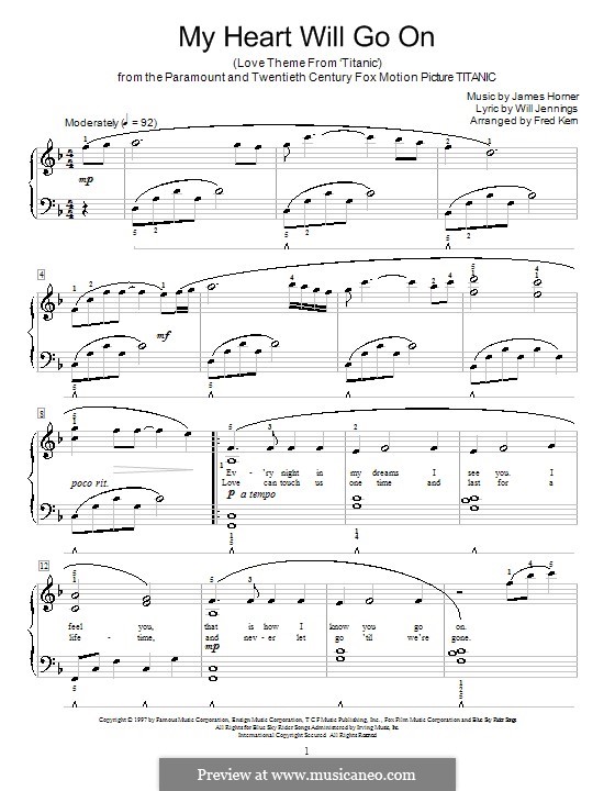 Piano version: Für einen Interpreten by James Horner