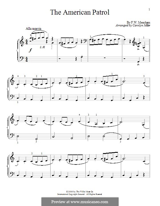 American Patrol, Op.92: Für Klavier by Frank W. Meacham