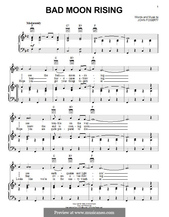 Bad Moon Rising (Creedence Clearwater Revival) von J.C. Fogerty auf ...