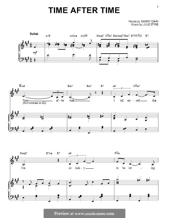 Time After Time (Frank Sinatra): Für Stimme und Klavier (oder Gitarre) by Jule Styne