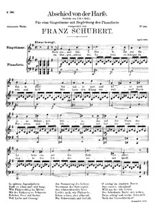 Abschied von der Harfe, D.406: E-moll by Franz Schubert