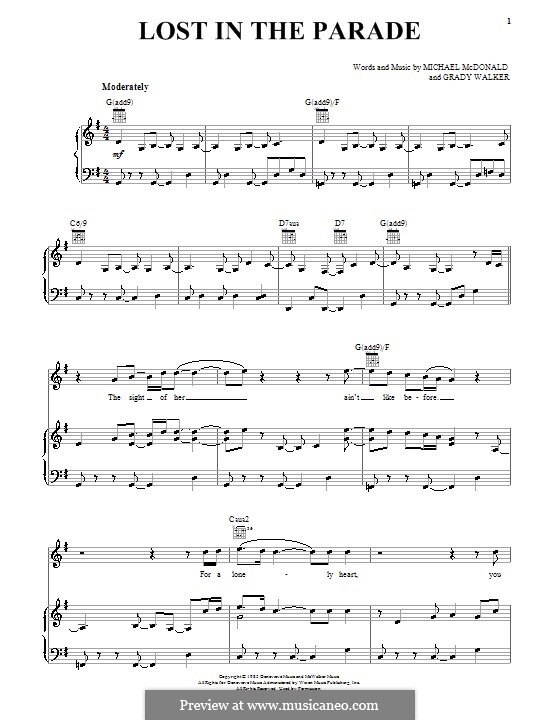 Lost in the Parade: Für Stimme und Klavier (oder Gitarre) by Grady Walker