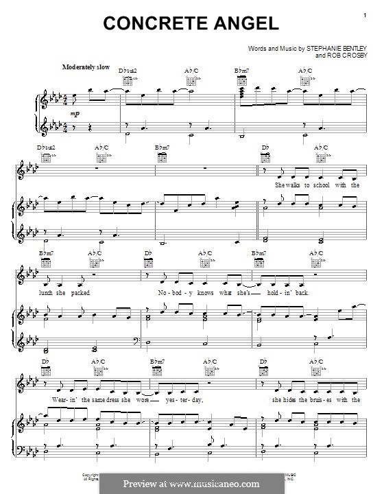 Concrete Angel (Martina McBride): Für Stimme und Klavier (oder Gitarre) by Rob Crosby, Stephanie Bentley