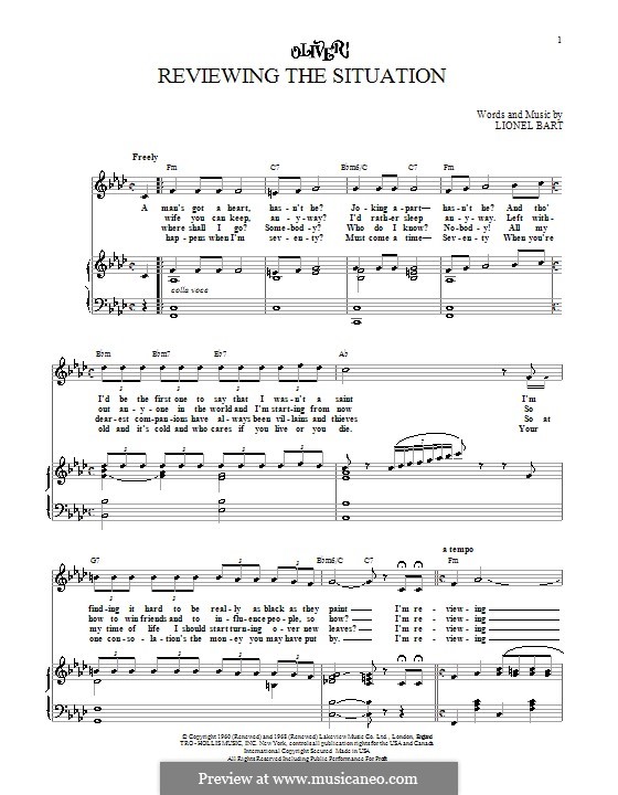 You've Got to Pick a Pocket or Two (from Oliver!): Für Stimme und Klavier (oder Gitarre) by Lionel Bart