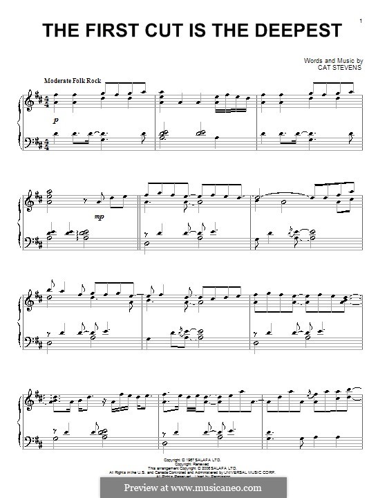 The First Cut Is the Deepest: Für Klavier by Cat Stevens