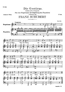 Die Gestirne, D.444: Klavierauszug mit Singstimme by Franz Schubert