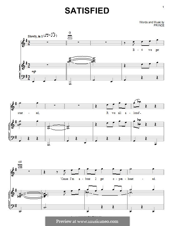 Satisfied: Für Stimme und Klavier (oder Gitarre) by Prince