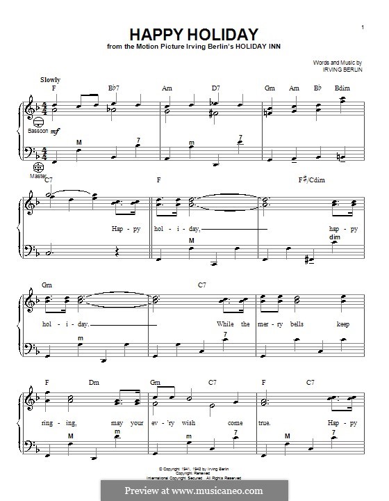 Happy Holiday: Für Akkordeon by Irving Berlin
