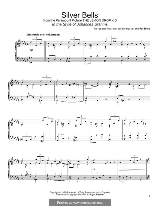 Piano version: D Flat Major by Jay Livingston, Raymond Evans