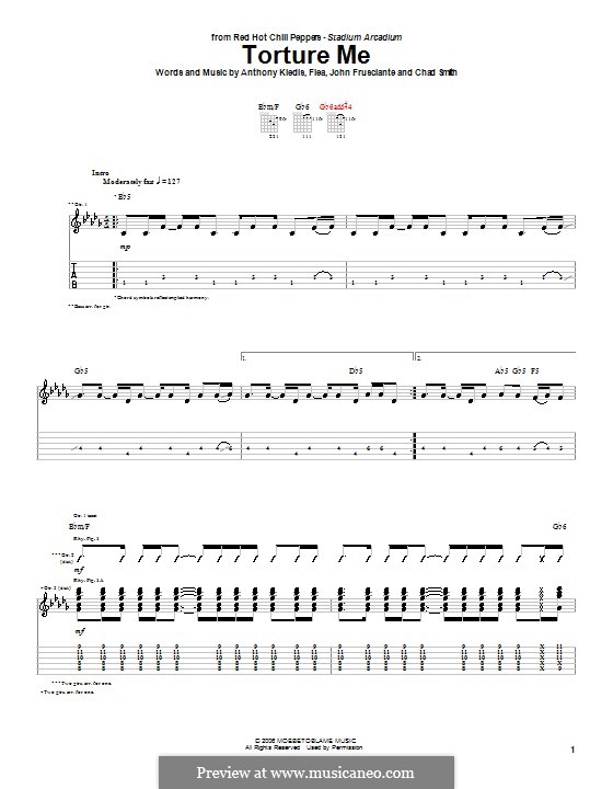 Torture Me (Red Hot Chili Peppers): Für Gitarre mit Tabulatur by Flea, Anthony Kiedis, Chad Smith, John Frusciante