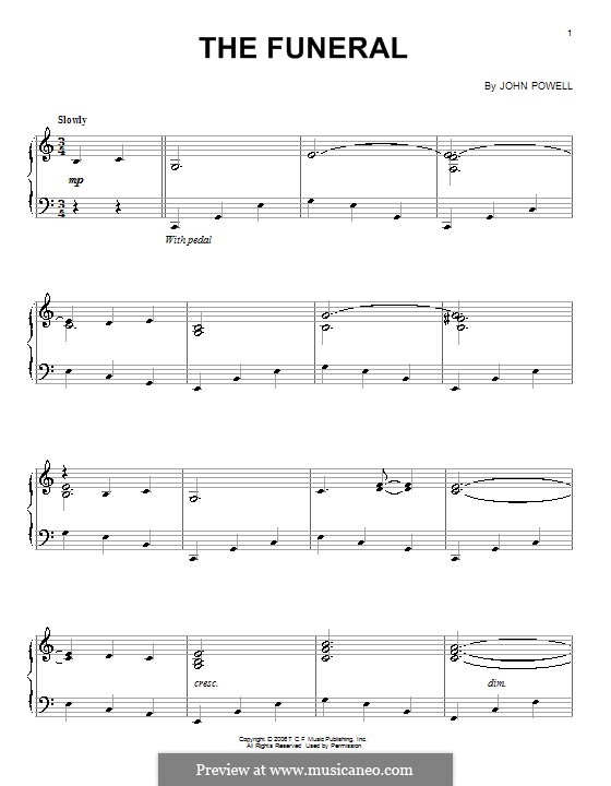 The Funeral: Für Klavier by John Powell
