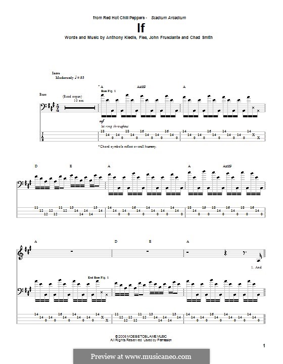 If (Red Hot Chili Peppers): Für Bassgitarre mit Tabulatur by Flea, Anthony Kiedis, Chad Smith, John Frusciante