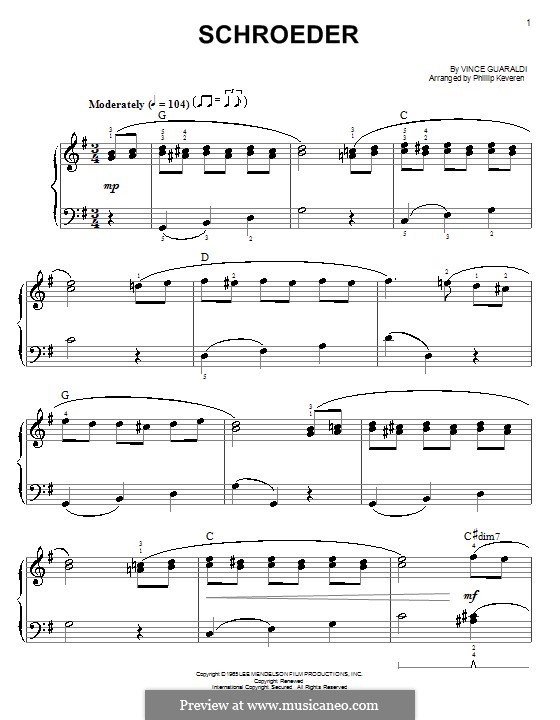 Schroeder: Für Klavier, leicht by Vince Guaraldi