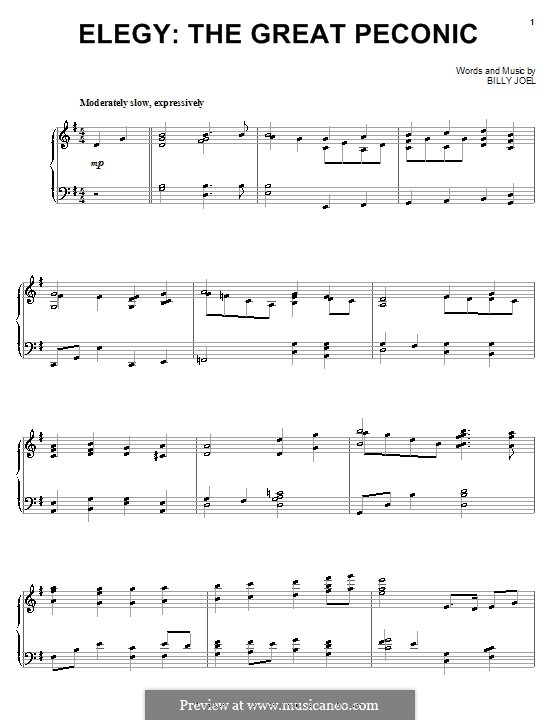 The Great Peconic: Für Klavier by Billy Joel