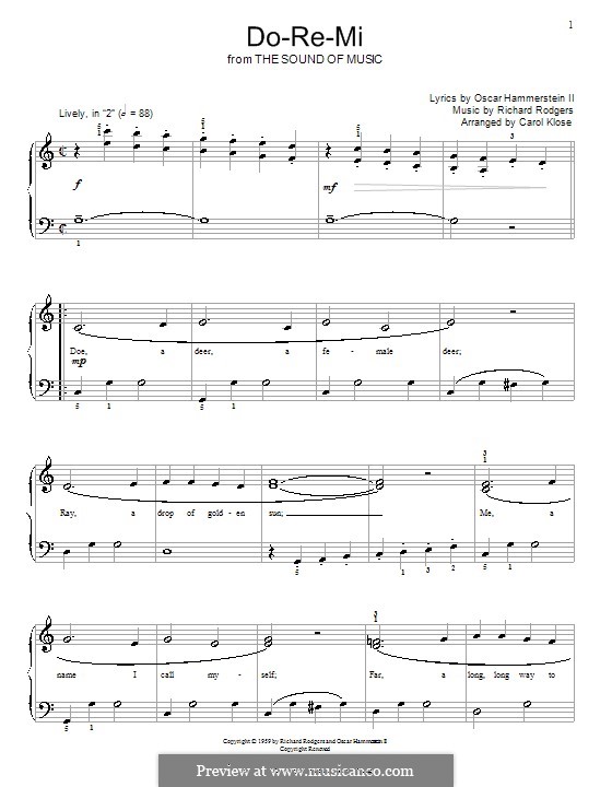 Do-Re-Mi (from The Sound of Music): Für Klavier (mit Text) by Richard Rodgers