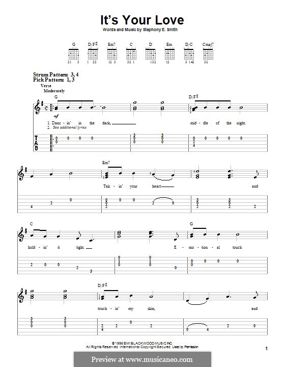 It's Your Love (Tim McGraw and Faith Hill): Für Gitarre (Sehr leichte Fassung) by Stephony Smith