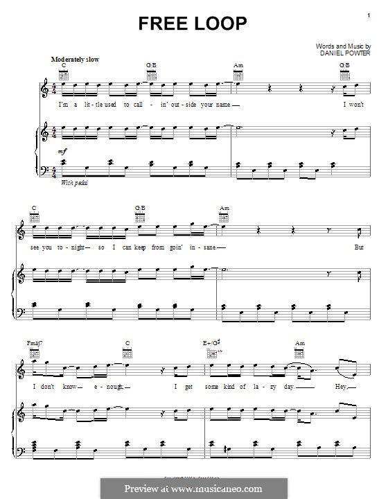 Free Loop: Für Stimme und Klavier (oder Gitarre) by Daniel Powter