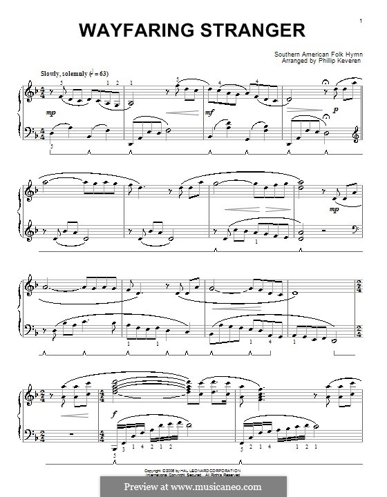 Wayfaring Stranger: Für Klavier by folklore