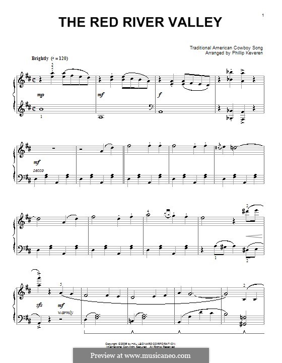 The Red River Valley: Für Klavier by folklore
