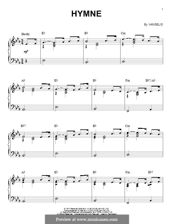 Hymne: Für Klavier by Vangelis