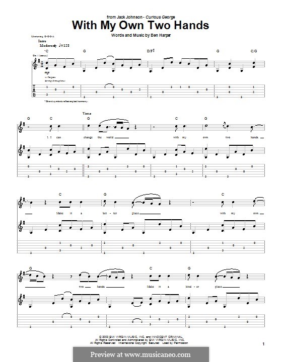 With My Own Two Hands: Für Gitarre mit Tabulatur by Jack Johnson